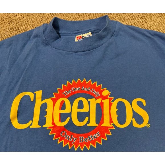 Vintage 90s Large Cheerios Cereal Promo Hanes Single Stitch T-Shirt USA - Picture 3 of 7